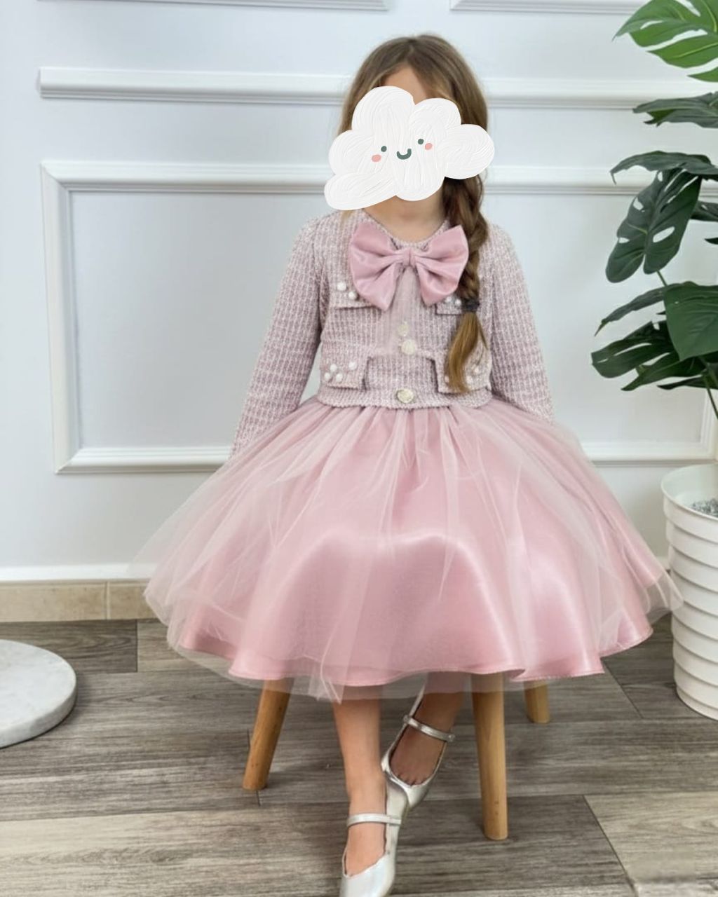 🌸✨ فستان بناتي فاخر بقماش شانال – مثالي للعيد و المناسبات