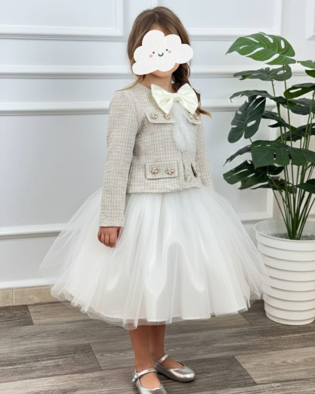 🌸✨ فستان بناتي فاخر بقماش شانال – مثالي للعيد و المناسبات