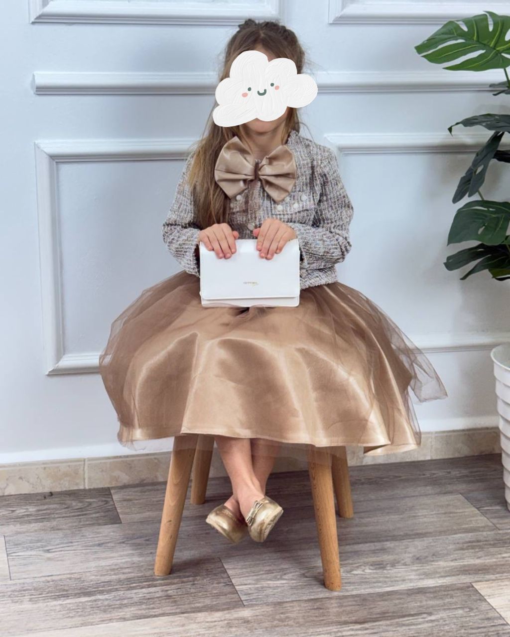 🌸✨ فستان بناتي فاخر بقماش شانال – مثالي للعيد و المناسبات